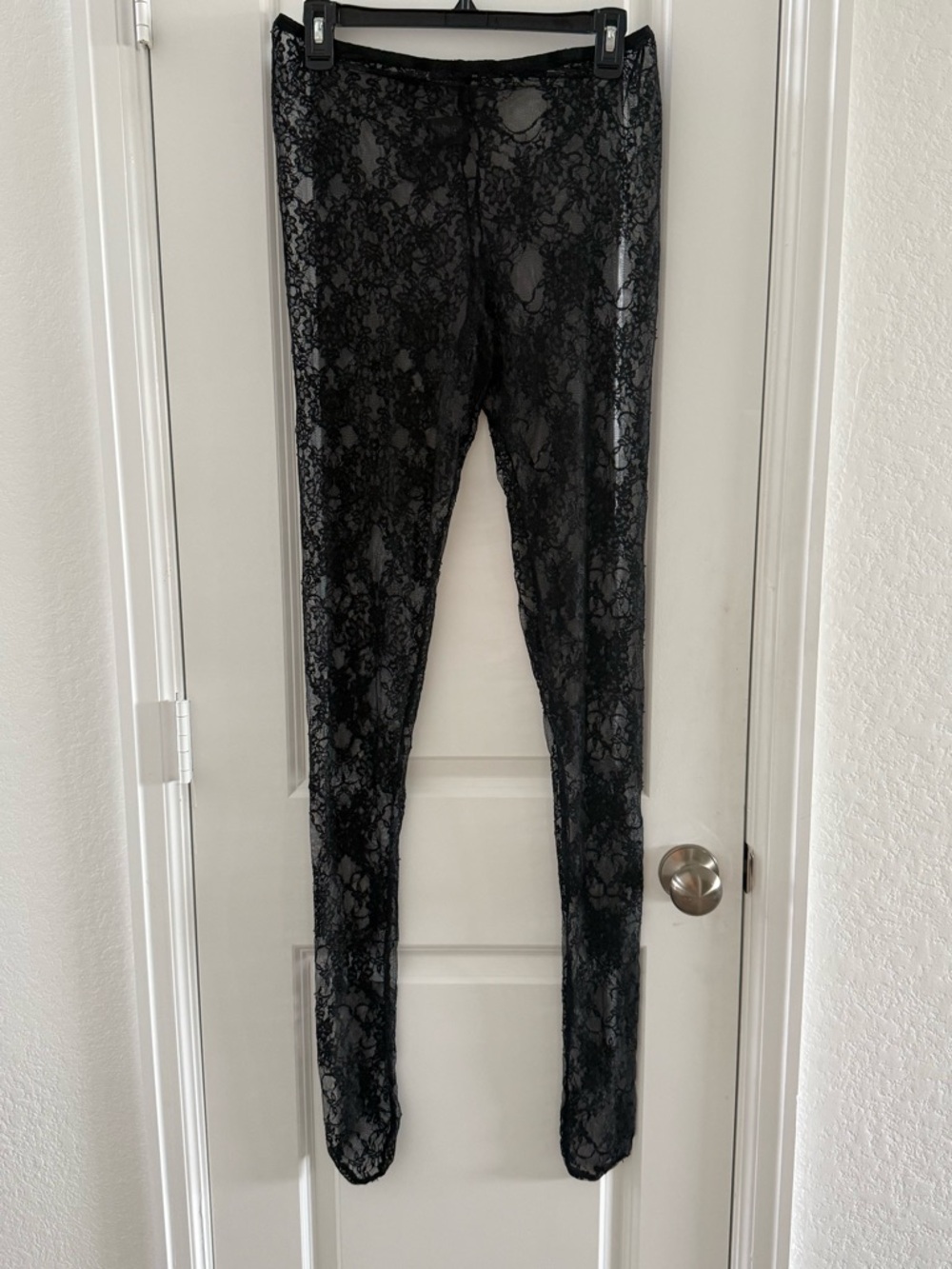 Sheer Black Lace Leggings Fashion Nova Womens Size M Nylon Blend